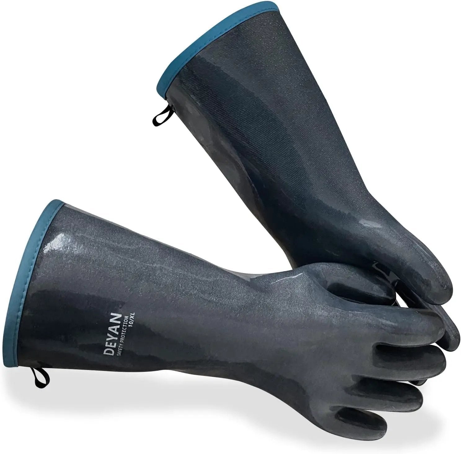 DEYAN Silicone BBQ Gloves, 932°F Heat Resistant Oven Gloves with Fingers, Kitchen Waterproof Hot Proof Glove for Fryer, Smoker, Baking, Cooking, Cutting(10/XL) by GreenHaven Gardens