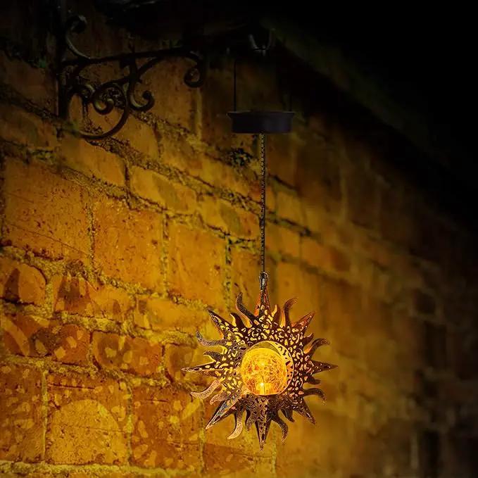 Solar Lights Outdoor Garden Decor Hanging Lanterns Decoration Metal Sunflower Gifts Waterproof for Yard Clearance Front Porch Lawn Driveway Patio Backyard Pathway Gardening Gift by GreenHaven Gardens