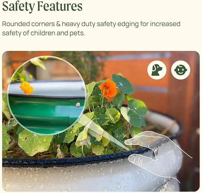 Vego garden 32" Extra Tall Raised Garden Bed Kits, 9 in 1 Modular Raised Planter Box for Vegetables Flowers Fruits Oval Metal Raised Garden-Modern Gray by GreenHaven Gardens
