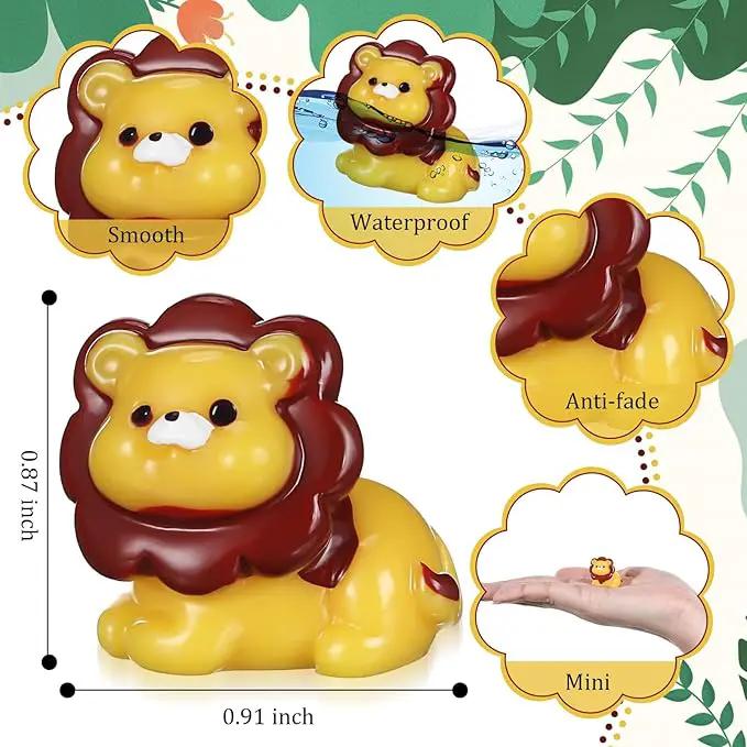50 Pcs Mini Resin Lion Miniature Lion Figurines Bulk Adorable Garden Accessories for Micro Landscape Ornaments Home Decor Bookcase Living Room Scenes Kit by GreenHaven Gardens