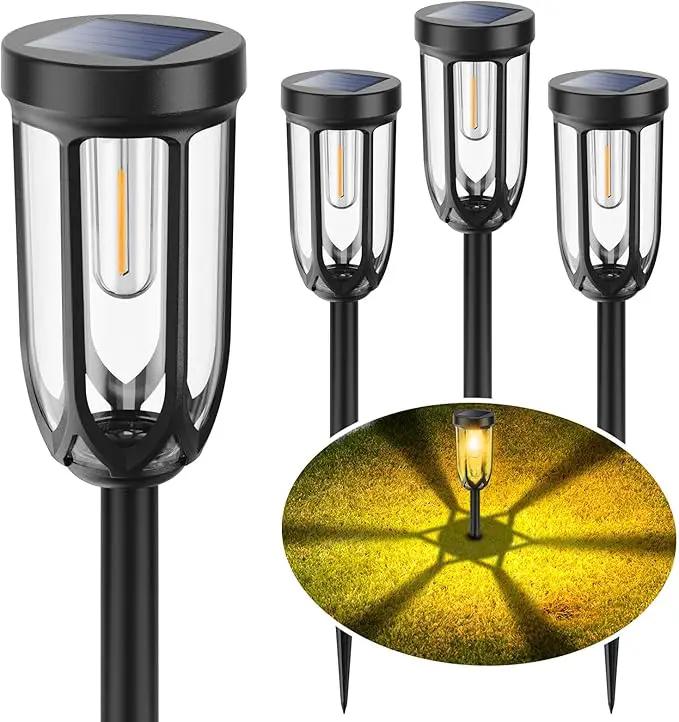 Solar Pathway Lights Outdoor, Bright Solar Lights Outdoor Waterproof IP65, Auto On/Off Driveway Patio Light, LED Solar Garden Lights Landscape Lighting for Walkway Lawn Yard (4 Pack) by GreenHaven Gardens