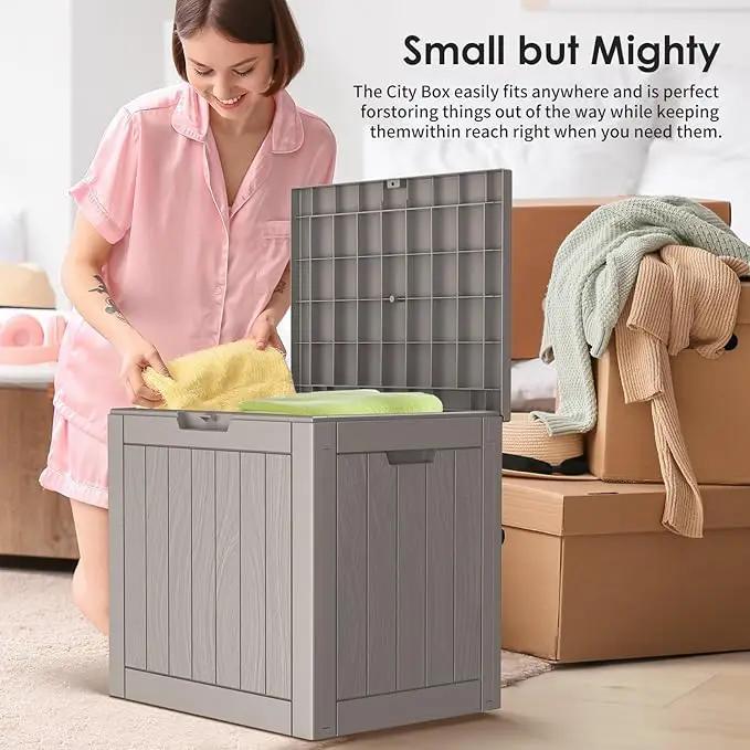 DRATO Deck Boxes, 31 Gallon Outdoor Storage Box for Patio Cushion, Sports Equipment, Garden Tools, Waterproof and UV Resistant, Lockable (Grey) by GreenHaven Gardens