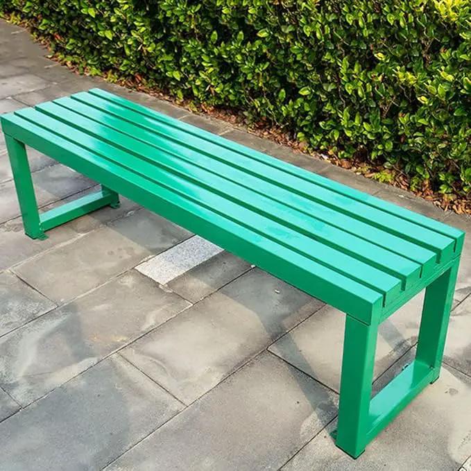 Weatherproof Metal Dining Bench, Outdoor Bench Backless Patio Bench 2-Person Farmhouse Bench Garden Bench for Kitchen, Living Room, Entryway(Green,59in) by GreenHaven Gardens