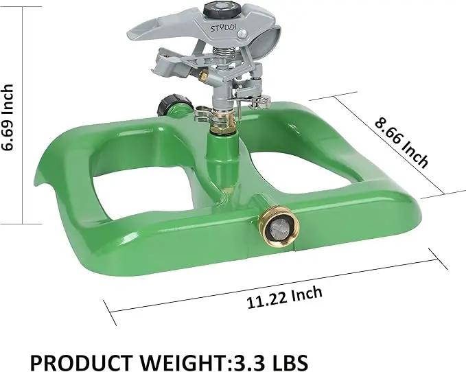 STYDDI Deluxe Pulsating Impact Sprinkler with Heavy Duty Metal Base, Pro Metal Adjustable Circular Water Sprinkler for Medium to Large Lawn, Yard, Garden and Large Areas, Coverage up to 6,360 Sq. ft by GreenHaven Gardens
