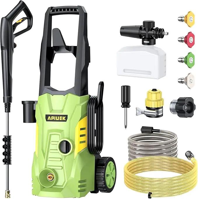 Electric High Pressure Washer - Portable Washer with 23 FT Water Outlet & 6.6 FT Inlet Hose, Steel Spray Wand, Foam-Adjustable Cannon,4 Nozzle Set, Cleans Car/Patio/Fence/Window, 3800PSI 2.4GPM by GreenHaven Gardens