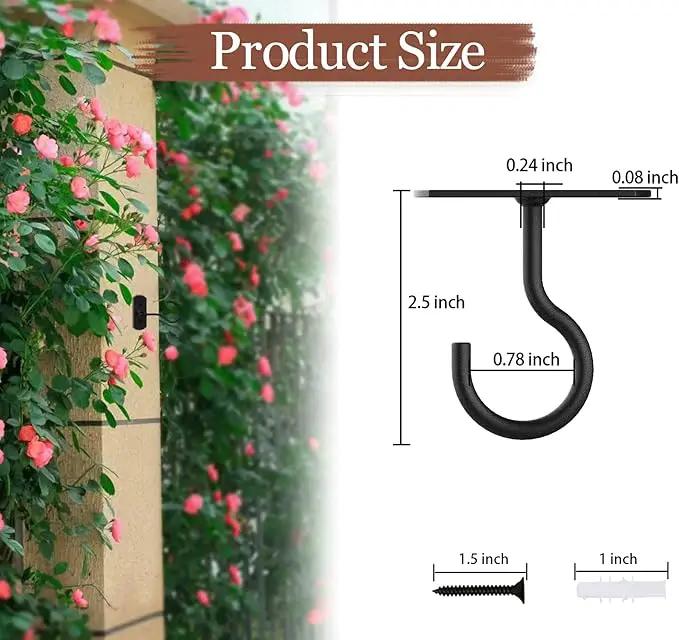 Ceiling Hooks for Hanging Plants 18Pack,2.5 inches Black by GreenHaven Gardens