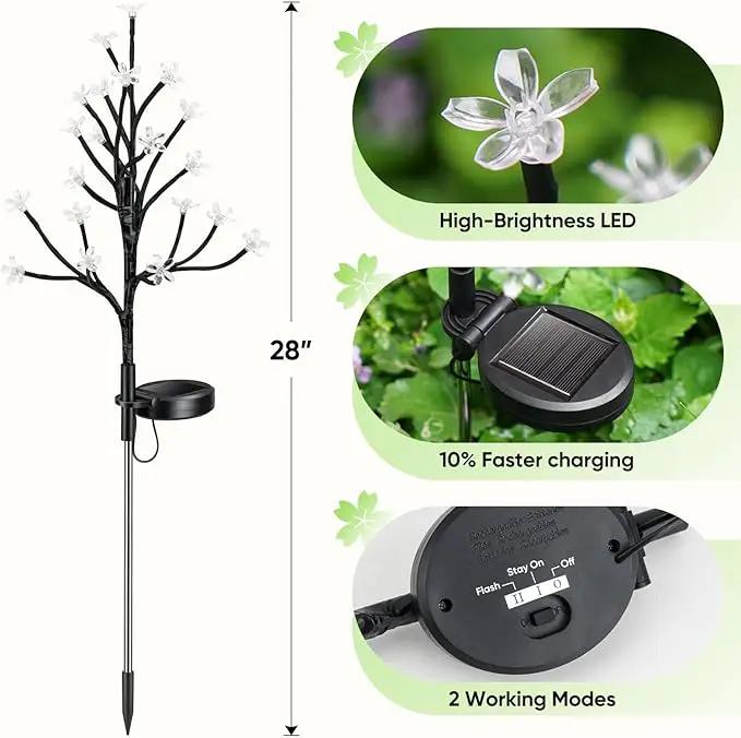 Solar Garden Lights Decorative, Solar Outdoor Lights Waterproof 4Pack, 80Led Solar Flowers Garden Decor, Outdoor Solar Lights for Yard,Pathway,Lawn,Solar Garden Decorations by GreenHaven Gardens