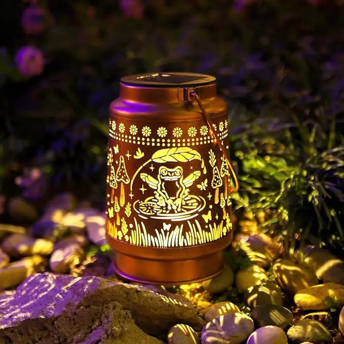 Frog Solar Lanterns Outdoor Waterproof Hanging Sunflower Solar Lights Gifts for Women Men Metal Decorative LED Lanterns Outside for Garden, Yard, Patio, Lawn, Porch, Backyard by GreenHaven Gardens