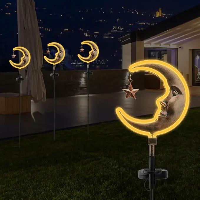 Solar Outdoor Garden Lights - Outdoor Decor Butterfly Neon Lamp Patio Path Decor(2 Pack) (Copper Moon) by GreenHaven Gardens
