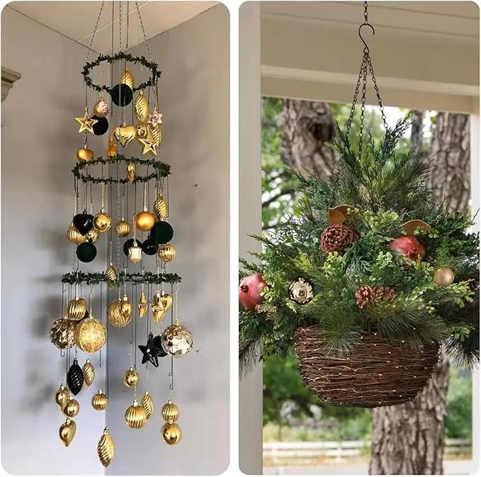 15 Pack BLK Storagehook Black Hanging Chains with Hooks, 21" Chain for Hanging Planter, Bird Feeders, Baskets Billboards Lanterns Wind Chimes Ornaments by GreenHaven Gardens