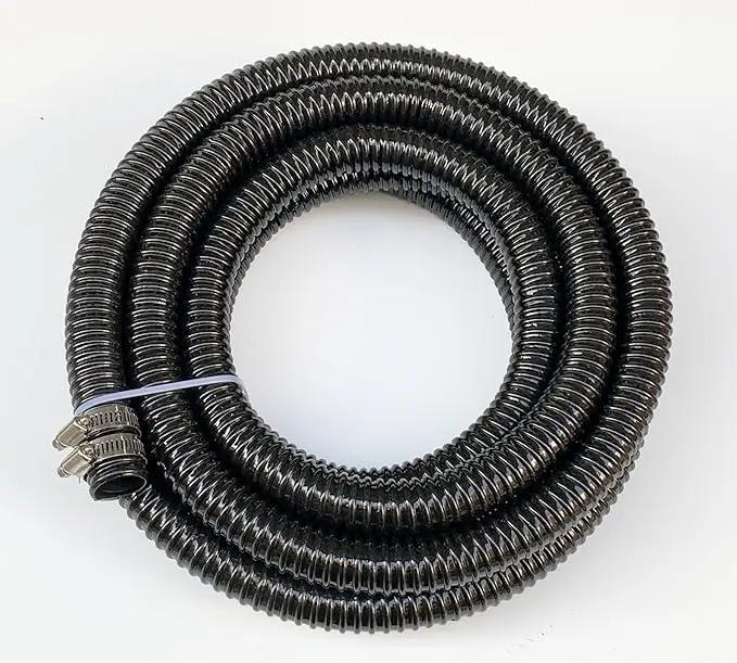 Pond Tubing 1 inch Id Black Plastic Corrugated Water Hose Strong Flexible Sump Pump Drain Hose Pipe 20Ft by GreenHaven Gardens
