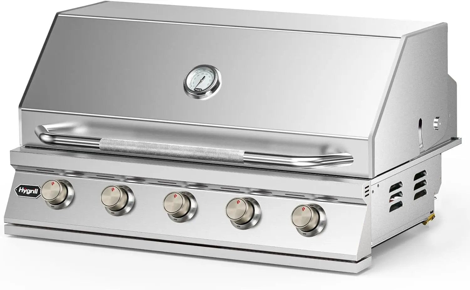 Hygrill 40-Inch Built In Grill, Stainless Steel 5-Burner Grill Head for Outdoor Kitchen, Liquid Propane by GreenHaven Gardens