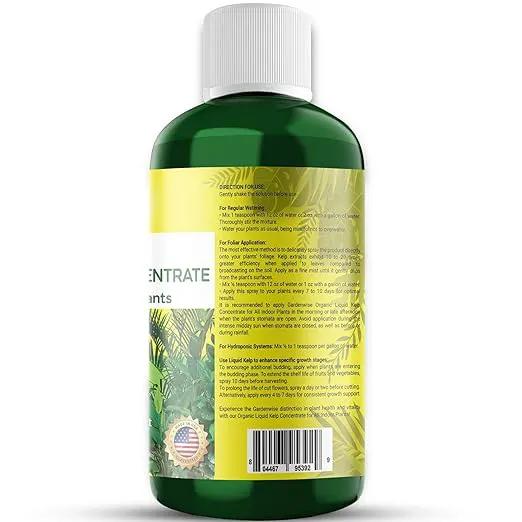 Organic Premium Kelp Seaweed Fertilizer - Liquid Hydroponics Fertilizer - Liquid Plant Food - Nutrient-Rich Soil Enhancer - Natural Plant Food for All Indoor Plants (8 oz) by GreenHaven Gardens