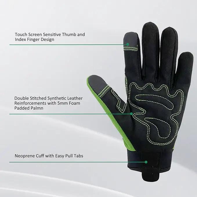 Gardening Gloves for Men and Women, Thorn Proof & Puncture Resistant Working Gloves, Gloves for Safety Work and Gardening, Gardening Gifts, Synthetic Leather Spandex Mechanic with Touchscreen Support by GreenHaven Gardens