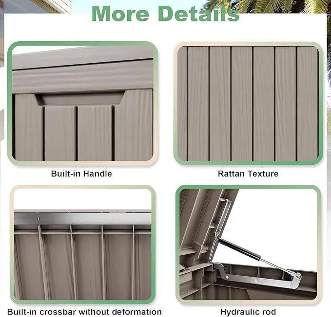 DRATO 80 Gallon Large Deck Box, Outdoor Storage Box for Patio Furniture, Patio Cushions, Gardening Tools, Pool Supplies 480lbs Weight Capacity,Waterproof Resin Storage Boxes by GreenHaven Gardens