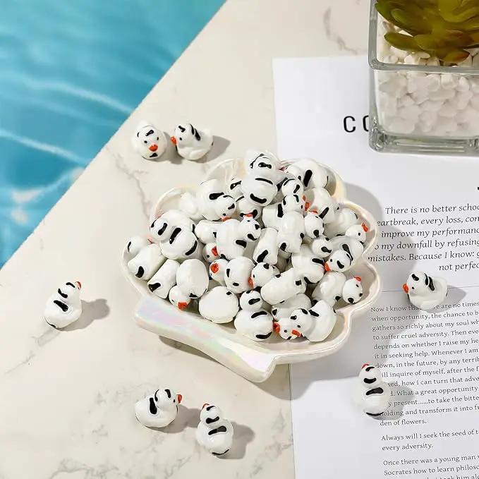 50 Pcs Mini Resin Ducks, Cute Tiny Cow Ducks, Mini Cow Resin Duck Bulk, Fun Cow Print Duck Miniature Duck Figurines, Cow Theme Mini Black White Cow Resin Ducks for Micro Landscape Dollhouse by GreenHaven Gardens