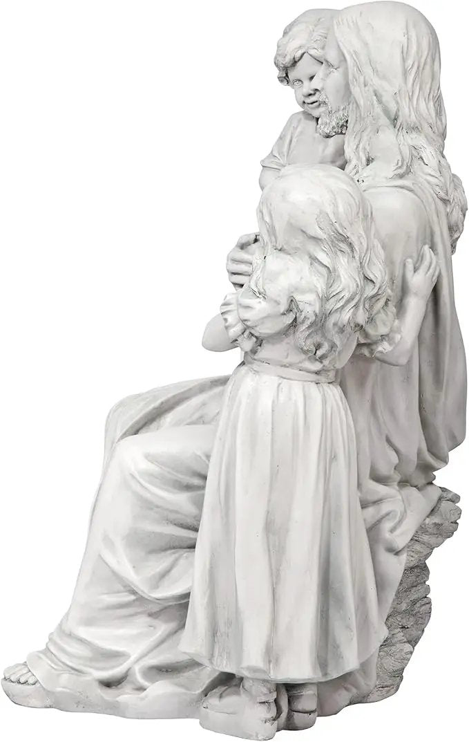Design Toscano He Loves the Little Children Indoor/Outdoor Holy Religious Garden Statue, 28 Inches High, Cast Stone Resin, Antique Stone Finish by GreenHaven Gardens