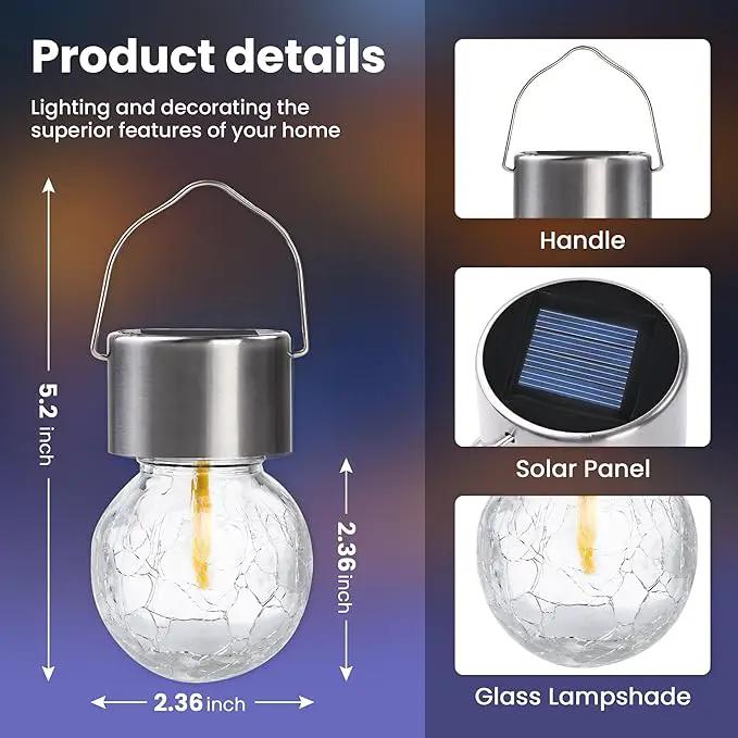 Hanging Solar Lights Outdoor, 4 Pack Moving Led Beads, Solar Powered Waterproof, Multiple Colors by GreenHaven Gardens
