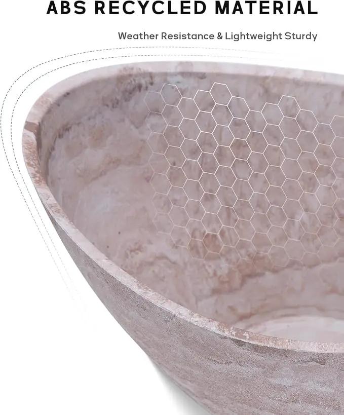 LaDoVita Plant Pots with Drainage Holes, 12 Inch Large Oval Planters for Indoor Plants, Plastic Flower Pots Outdoor, Set of 2 Pack, Brown by GreenHaven Gardens