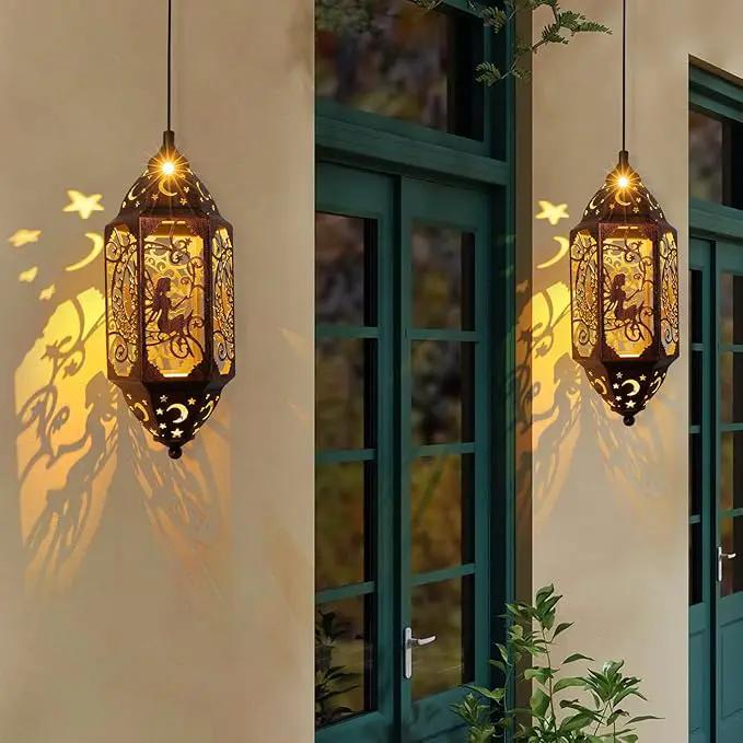 Go2garden 12.4" Outdoor Solar Lanterns Waterproof Garden Gifts Women, Moon Fairy Statue Solar Haning Lights for Patio, Yard Decorations, Mothers Day Gifts for Mom, Grandma(2Pack, Red Copper) by GreenHaven Gardens