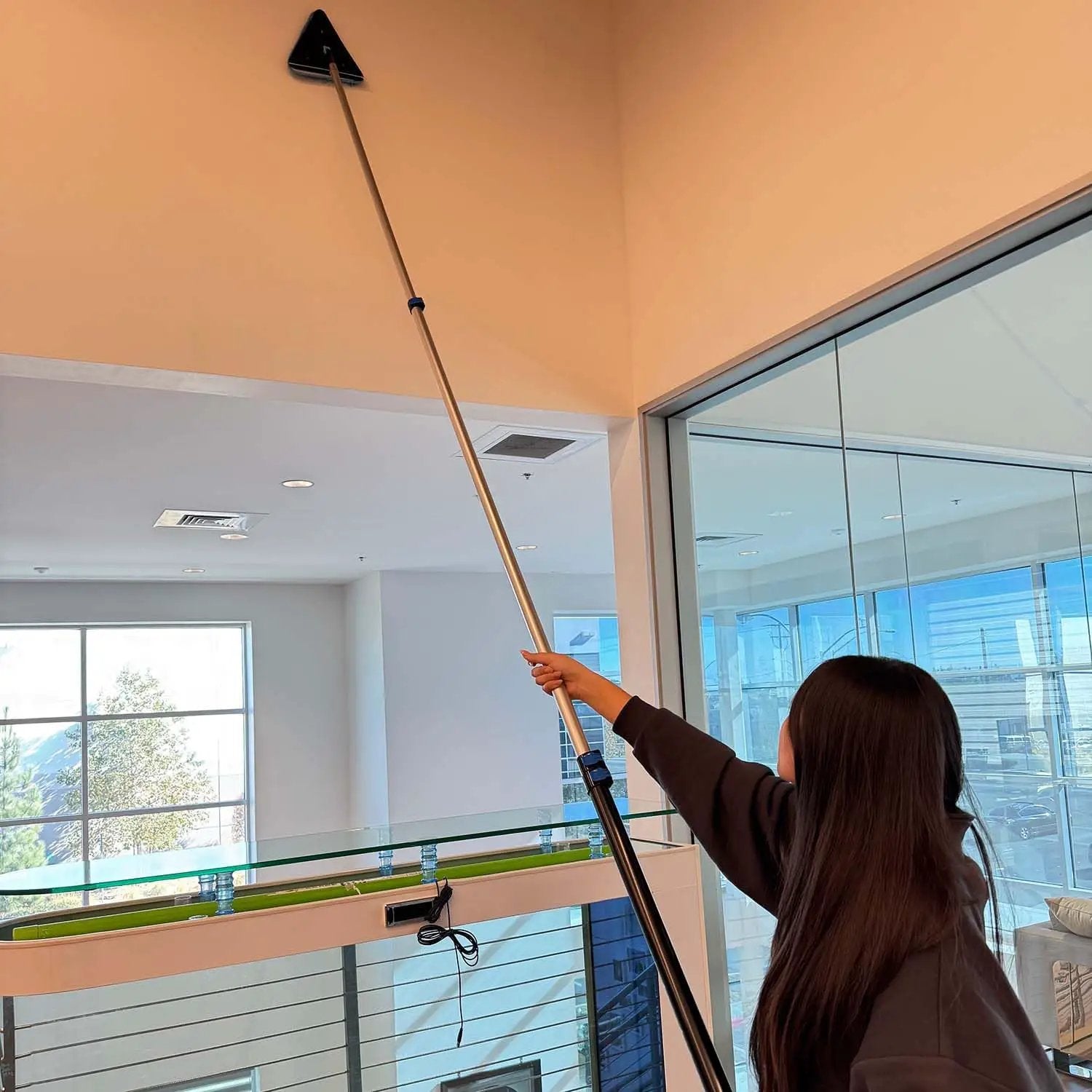 25 Feet High Ceilings Baseboard Wall Cleaner Mop with 18 Ft Extension Pole, Cobweb Duster, Window Cleaning Squeegee Kit (18ft) by GreenHaven Gardens