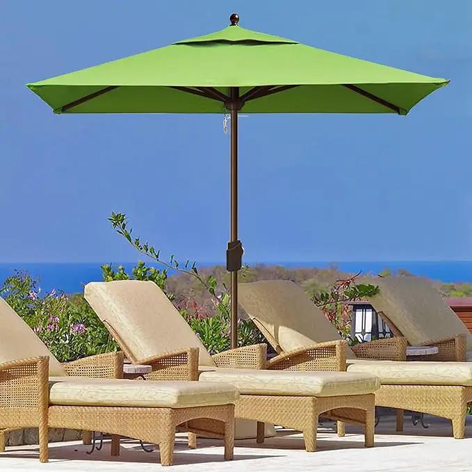 EliteShade USA 10-Year-Non-Fading 6x6Ft Square Market Umbrella Patio Outdoor Table Umbrella with Ventilation, Macaw Green by GreenHaven Gardens