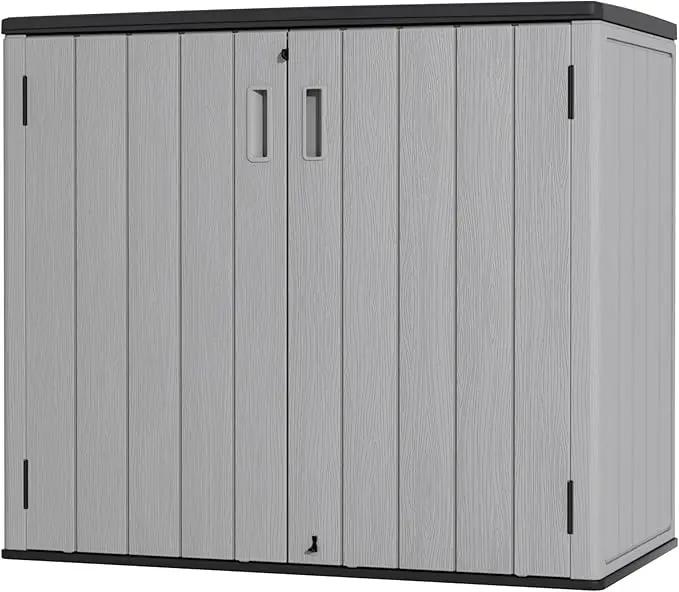 Large Outdoor Storage Box,Resin Sheds&Outdoor Storage Waterproof/Lockable,Outdoor Storage Cabinets for Balcony,Garage,Backyard (37Cu.ft-Pale Grey) by GreenHaven Gardens