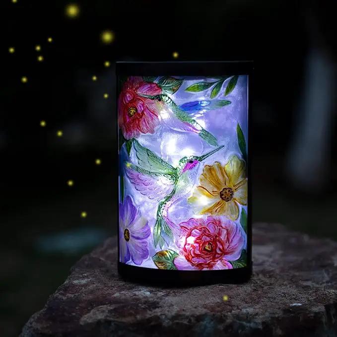 Hanging Solar Lantern Outdoor Waterproof LED Hummingbird Solar Lights Outdoor Decorative Solar Lanterns Tabletop Lamp for Patio Garden Yard Decor by GreenHaven Gardens