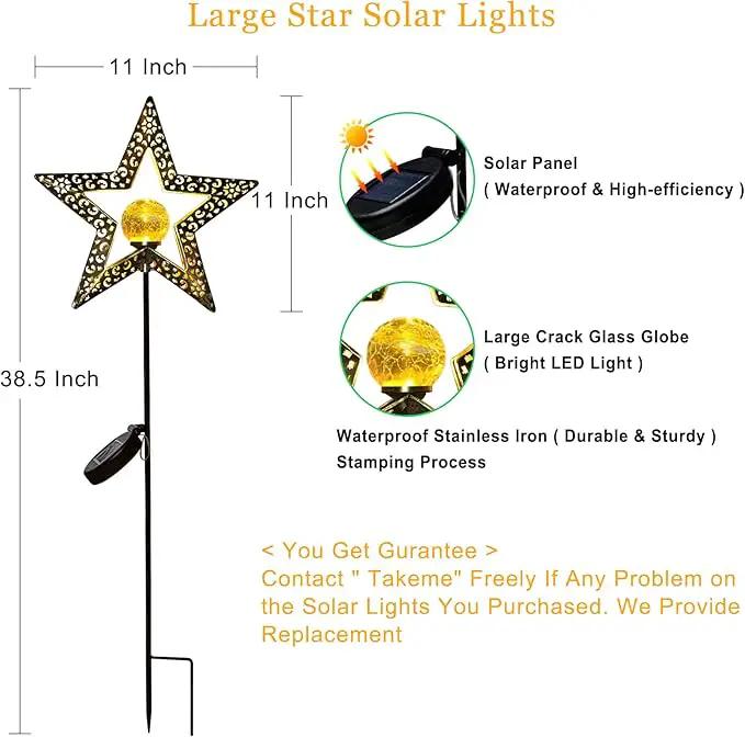 TAKE ME Star Solar Lights Garden Outdoor Decor Waterproof Metal Solar Stakes Lights for Patio Yard Walkway Lawn Patio Mothers Day Garden Gifts Mom Wife Grandma by GreenHaven Gardens