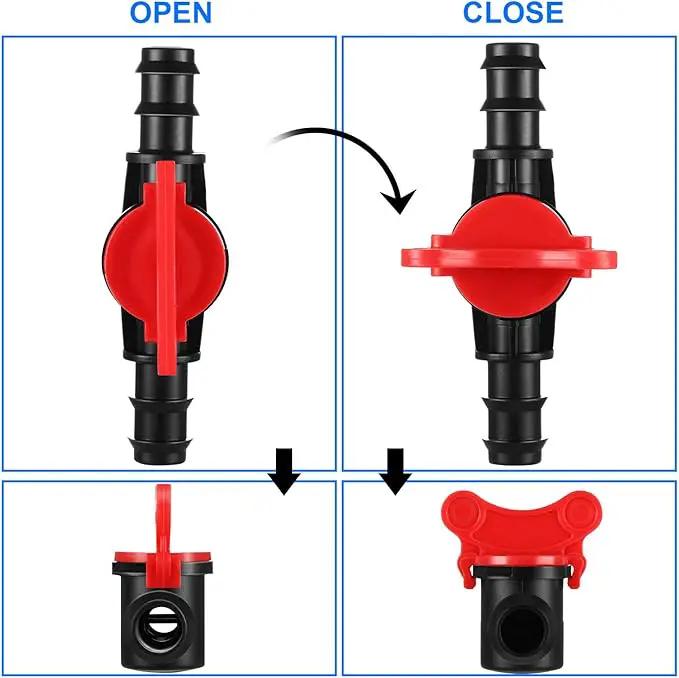 Drip Irrigation Switch Valve Gate Valves for 1/2 Inch Double Male Barbed Valve (16) by GreenHaven Gardens