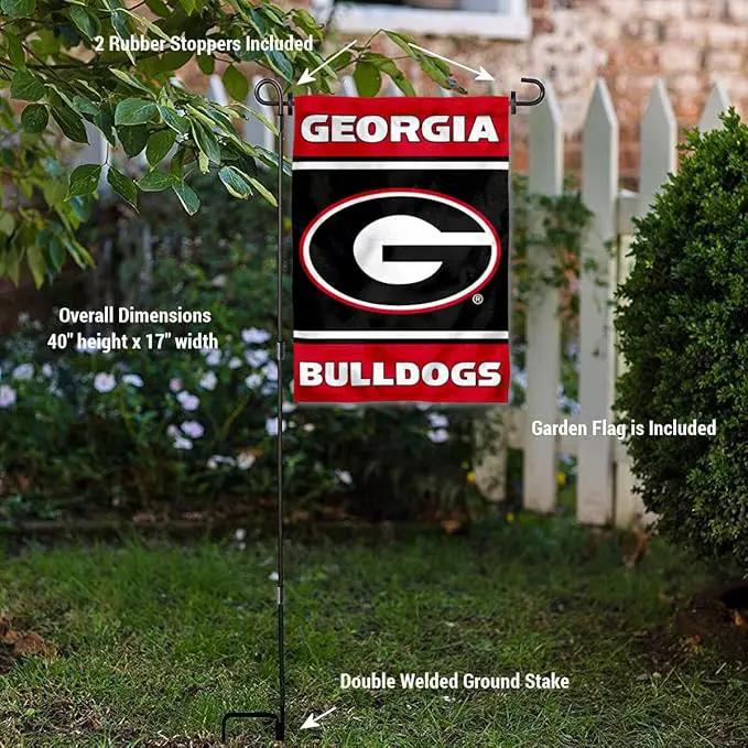 College Flags & Banners Co. Georgia Bulldogs Garden Flag with Stand Holder by GreenHaven Gardens