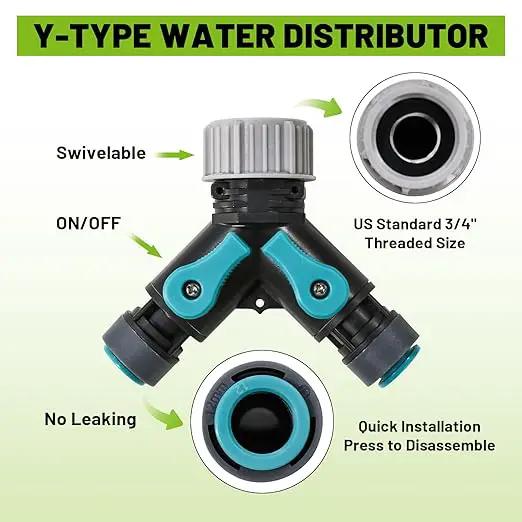 Garden Drip Irrigation Kit, 100ft Black Hose, 360° Pure Copper Closeable Nozzle, Patio Misting Plant Watering Sprinkler, Faucet Separator, Sprinkler Hose Adapter (28 360° nozzles + 28 T-connectors) by GreenHaven Gardens