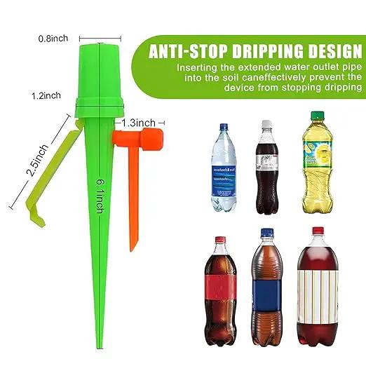 New Upgrade Plant Self Watering Spikes Devices, Plant Drip Irrigation System with Slow Release Control Valve Switch - Adjustable Watering Devices for Outdoor Indoor Garden Plants (16, Orange+Green) by GreenHaven Gardens