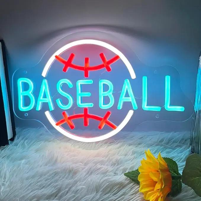 Baseball Neon Sign Dimmable LED Neon Signs for Wall Decor, Baseball Neon Light Sign for Bedroom Man Cave Gaming Room Party College Club Decor Sports Soccer Players Lover Gifts by GreenHaven Gardens