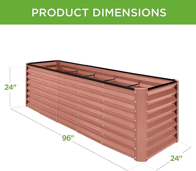 Best Choice Products 8x2x2ft Outdoor Metal Raised Garden Bed, Rectangular Deep Root Planter Box for Vegetables, Flowers, Herbs, and Succulents w/ 239 Gallon Capacity - Terracotta by GreenHaven Gardens