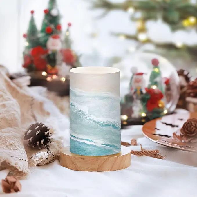 Flickering Flameless Candles, Bohemian Beach LED Candles with Remote Timer, Set of 2 Battery Operated Candle for Valentine Wedding Birthday by GreenHaven Gardens