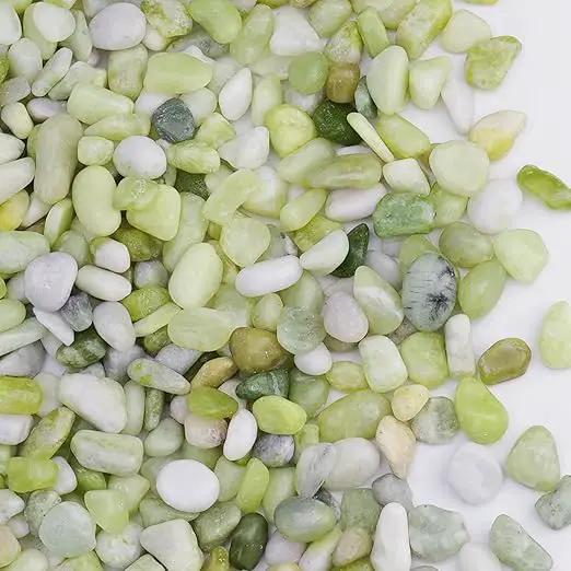 2.5 lbs Jade Pebbles for Indoor Plants, Decorative Pebbles for Bamboo, Vase, 3/8" Plant Gravel for Pots Indoor, Highly Polished Small River Rocks by GreenHaven Gardens
