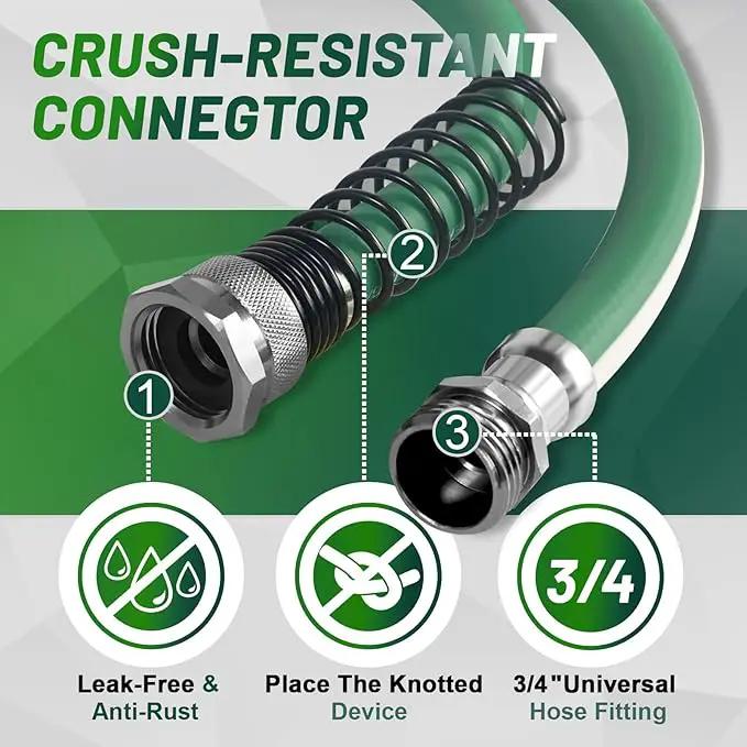 Heavy Duty Garden Hose 50 ft – Outdoor Hybird Water Hose with Solid Fitting - Flexible, Kinkless, Lightweight Garden Hose for Lawn Watering, Car Washing - Burst 500 Psi (50 ft) by GreenHaven Gardens