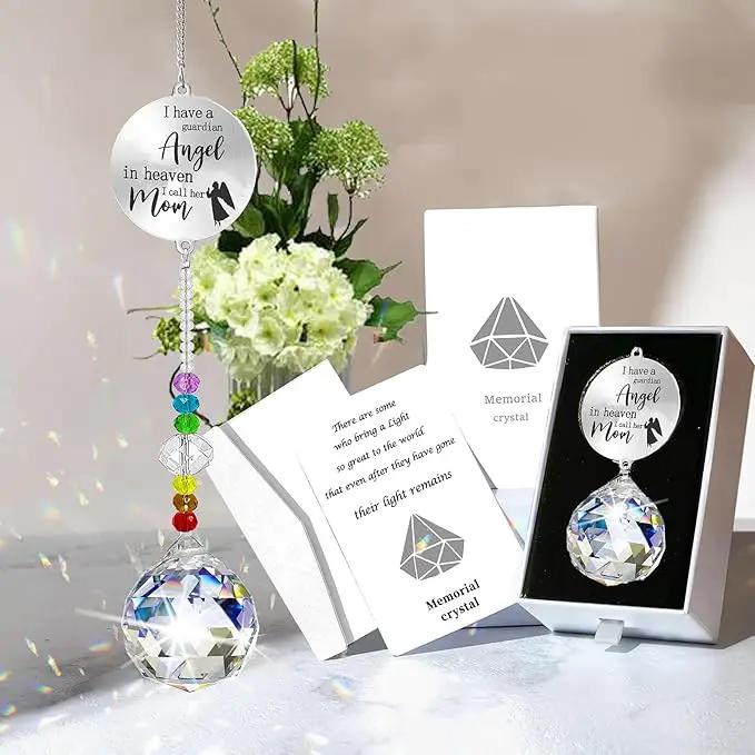 Memorial Gifts Crystal Suncatcher,Unique Sympathy Gifts for Loss of Loved One,Rainbow Maker Bereavement Gifts Box for Loss of Father Mom Dad Son Daughter Husband Brother Grandmother (Angel) by GreenHaven Gardens