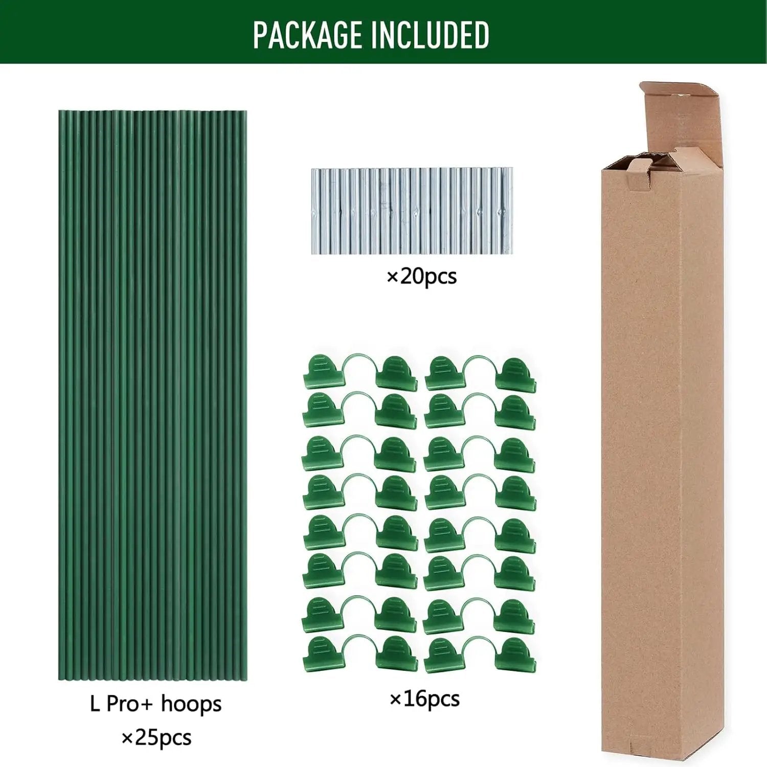 MAXPACE Greenhouse Hoops for DIY 2.7ft or Wider Grow Tunnel, Rust-Free Fiberglass Support Hoops Frame for Garden Fabric, Plant Support Garden Stakes, Gardening Supplies, 25pcs by GreenHaven Gardens