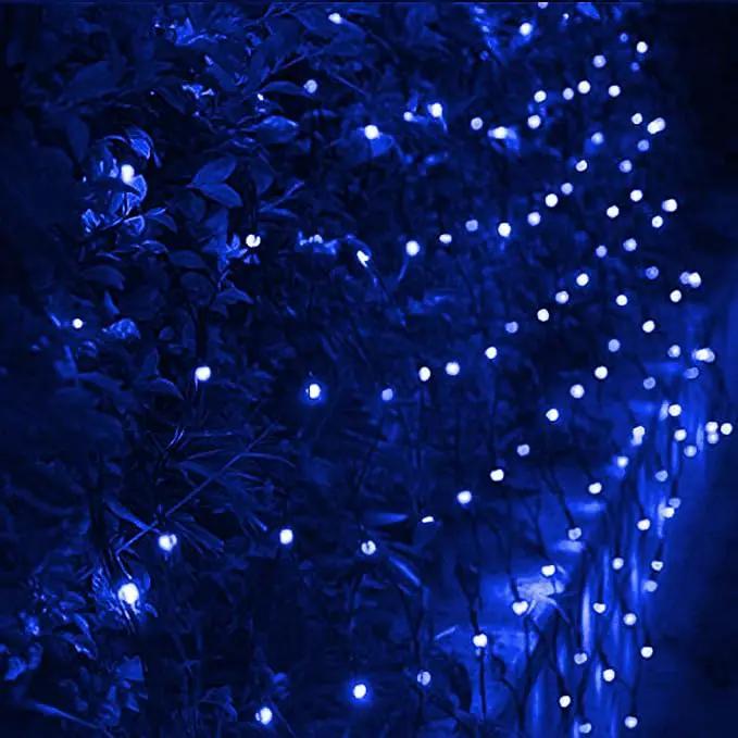 Dazzle Bright Christmas Net Lights, 360 LED 12FT x 5 FT Green Wire Waterproof Connectable String Lights with 8 Modes, Christmas Outdoor Lights for Bushes Garden Party Wedding Holiday Decoration (Blue) by GreenHaven Gardens