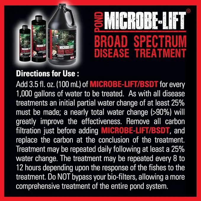 MICROBE-LIFT BSDT16 Broad Spectrum Disease Treatment for Ponds and Outdoor Water Garden, Safe for Live Koi Fish, Goldfish, Plants, and Decor, 16 Ounces by GreenHaven Gardens