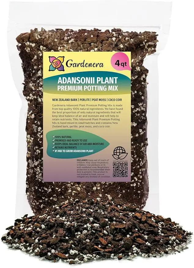 Monstera Adansonii Advanced Potting Blend: Boost Aeration, Drainage & Nutrient Absorption - 4 Quart by GreenHaven Gardens