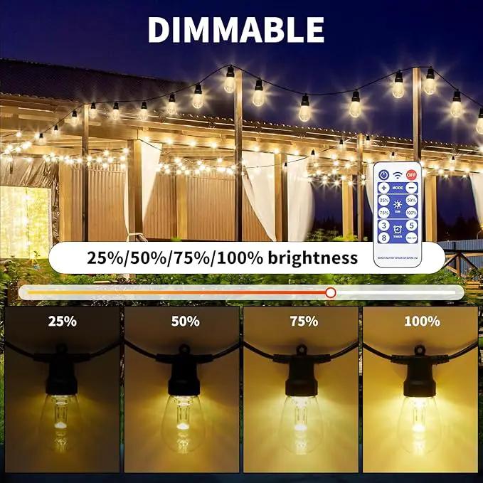 LED Outdoor String Lights 27FT,Patio lLights with 10 Dimmable Bulbs,IP66 Waterproof Shatterproof, with Remote Control,2700k Outside Hanging Lights for Backyard Porch Garden Decoration by GreenHaven Gardens
