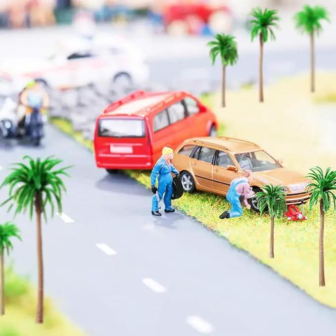 48 Pcs Plastic Model Tree Layout Rainforest Train Palm Tree Model Coconut Palms for Outdoor Garden Decoration by GreenHaven Gardens