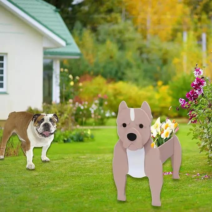 Bulldog Dog Planter Plant Pots,Cute Garden Dog Flower Planter,Dog Planters Birthday Gifts for Women,Office,Indoor/Outdoor Decor（9.45 * 7.32 * 13.5in） by GreenHaven Gardens