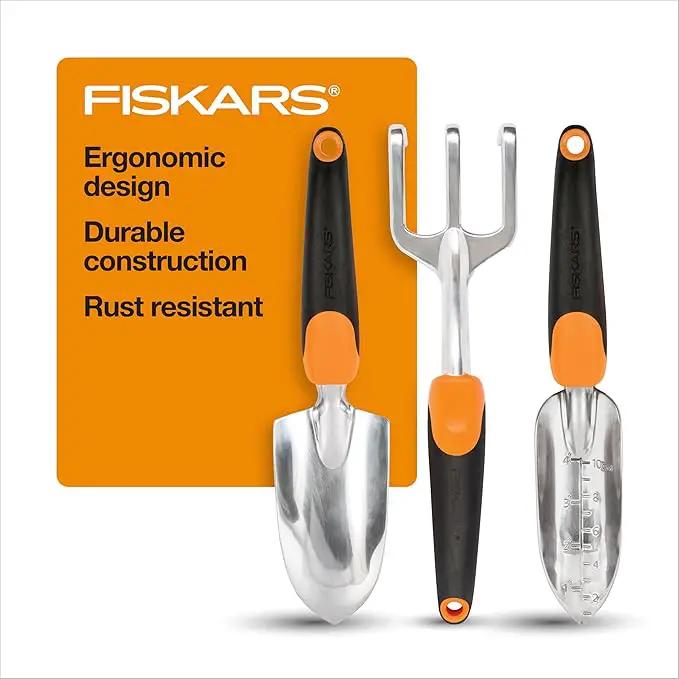 Fiskars 3-in-1 Garden Tool Set, Includes Trowel, Transplanter, and Cultivator for Outdoor Gardening, Ergonomic Yard Tool Kit by GreenHaven Gardens