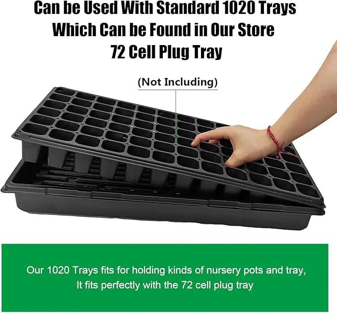 20 Pcs Plant Growing Nursery, Standard 1020 Trays Plastic Sturdy Farmer Self Seedling Tray for Microgreens Indoor Nursery Pots Transplantation (20-Pack, 21.6"×11.2", 2.52" Deep, no Holes) by GreenHaven Gardens