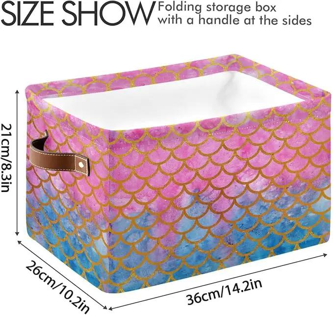 Mermaid Rectangular Storage Basket Organizer Bin Shelf Baskets For Clothes Gifts For Home Office Dorm by GreenHaven Gardens
