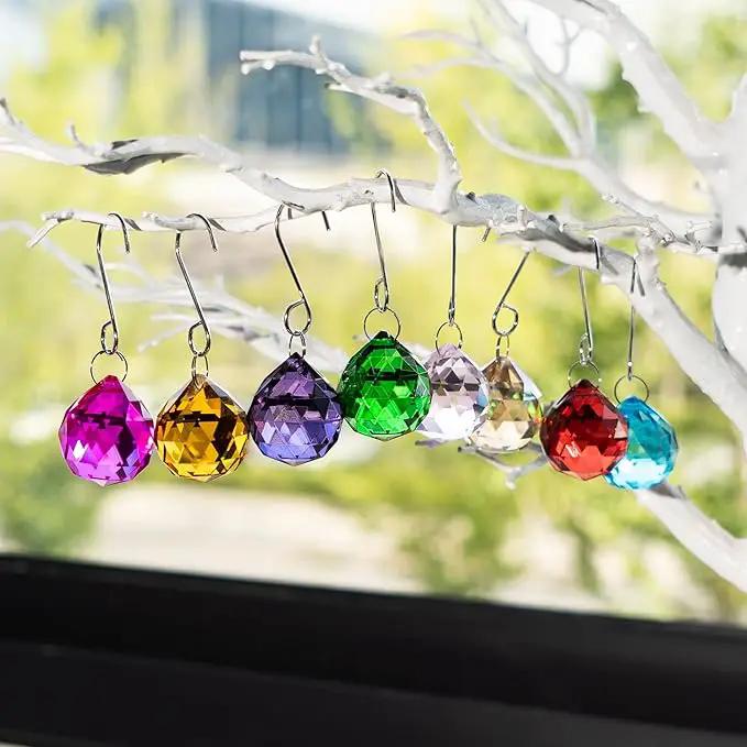 15pcs Crystal Ball Prism 30mm Handmade Feng Shui Faceted Decor Rainbow Maker(Multi-Color) by GreenHaven Gardens